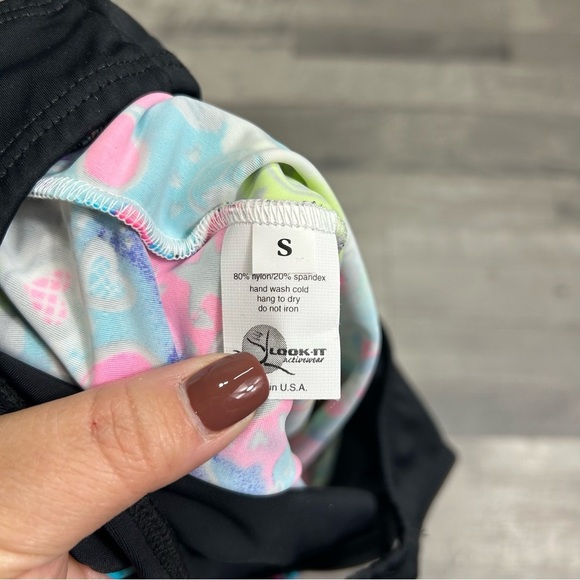 Look It Activewear Girls Neon Tie Dye Leotard S - Picture 5 of 6